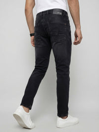 Men Kano Jeans Slim Fit Black Mid Rise