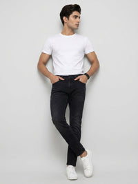 Men Kano Jeans Slim Fit Black Mid Rise