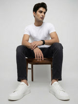 Men Kano Jeans Slim Fit Black Mid Rise
