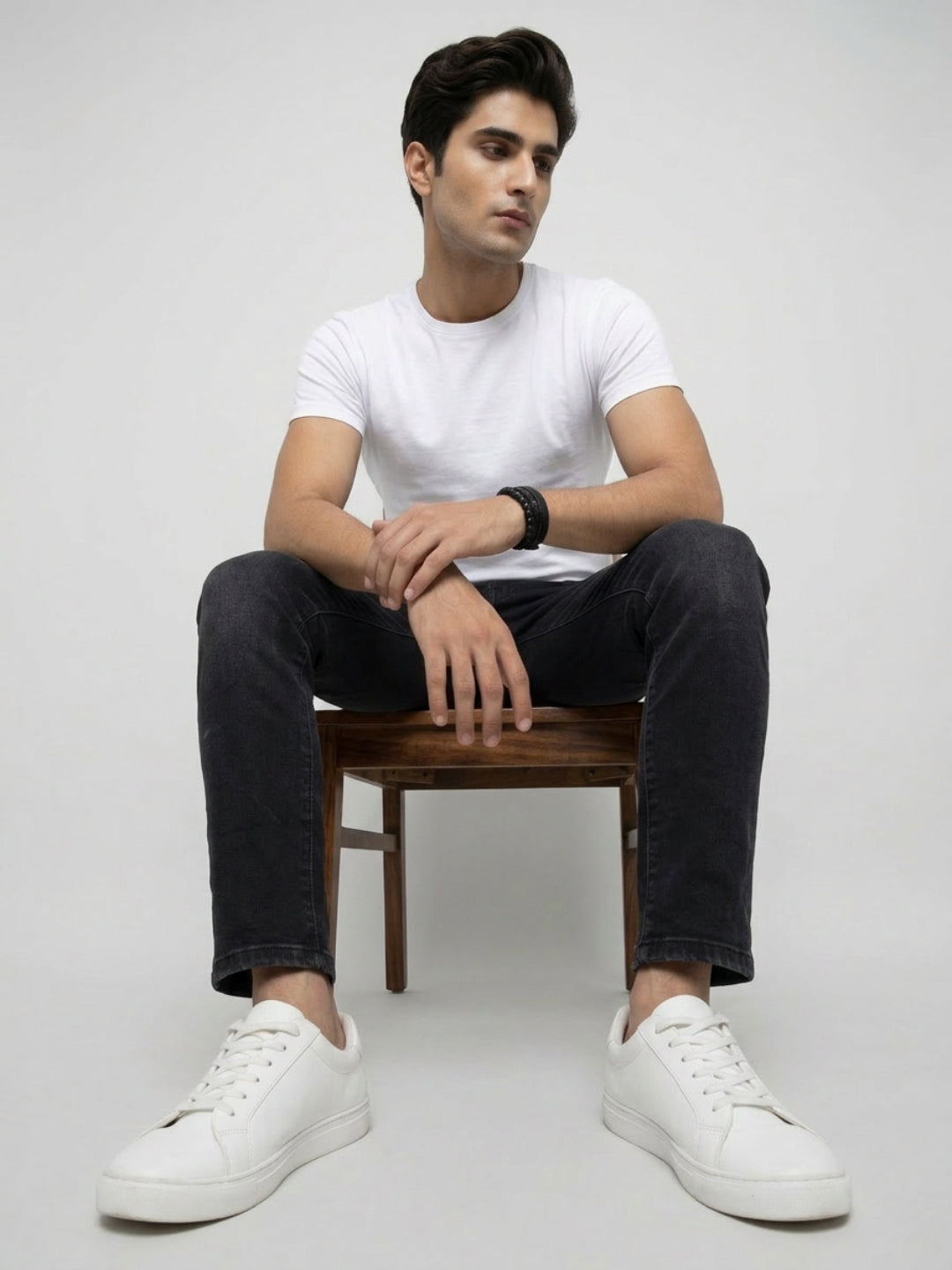 Men Kano Jeans Slim Fit Black Mid Rise