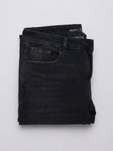 Men Kano Jeans Slim Fit Black Mid Rise