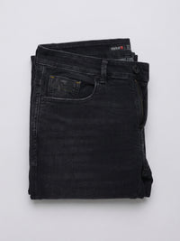 Men Kano Jeans Slim Fit Black Mid Rise