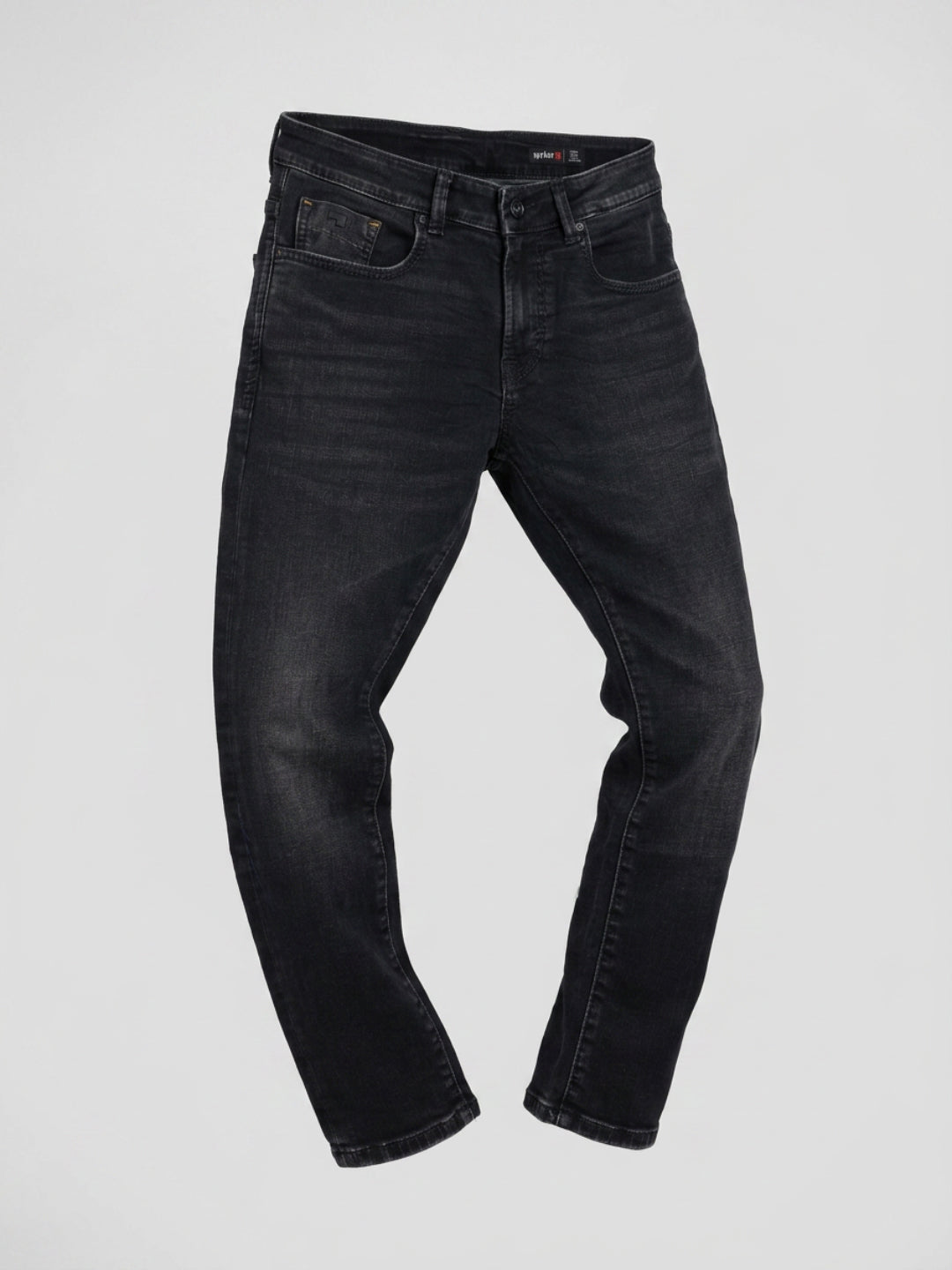 Men Kano Jeans Slim Fit Black Mid Rise