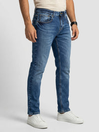 Men Kano Jeans Slim Fit Mid Blue Mid Rise