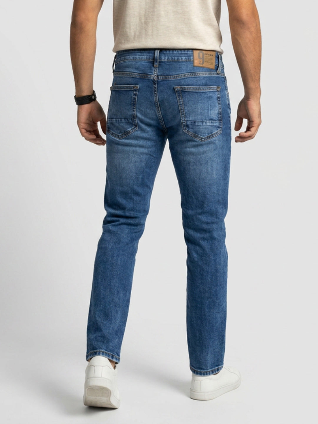 Men Kano Jeans Slim Fit Mid Blue Mid Rise