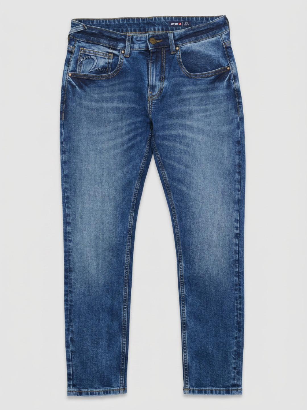 Men Kano Jeans Slim Fit Mid Blue Mid Rise