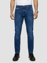 Men Kano Jeans Slim Fit Dark Blue Mid Rise
