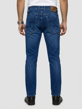 Men Kano Jeans Slim Fit Dark Blue Mid Rise