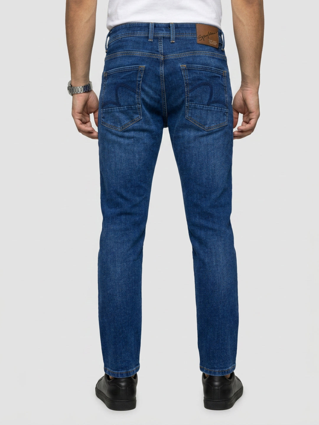 Men Kano Jeans Slim Fit Dark Blue Mid Rise