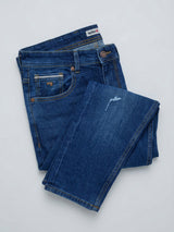 Men Kano Jeans Slim Fit Dark Blue Mid Rise