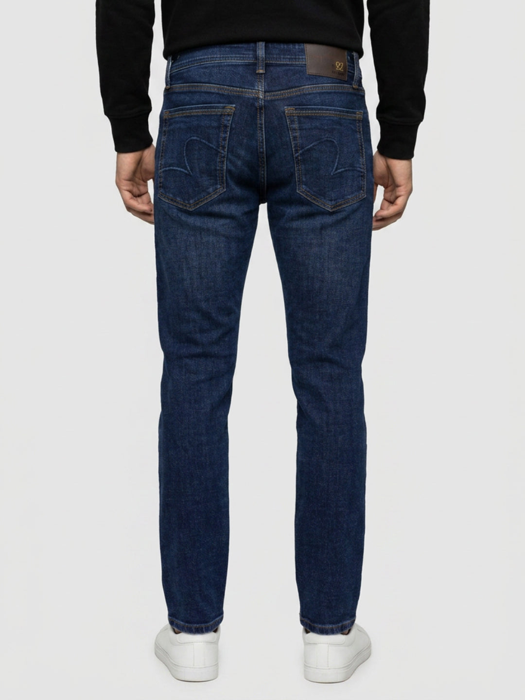 Men Kano Jeans Slim Fit Dark Blue Mid Rise