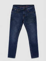 Men Kano Jeans Slim Fit Dark Blue Mid Rise