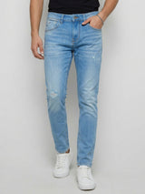 Men Kano Jeans Slim Fit Light Blue Mid Rise