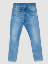 Men Kano Jeans Slim Fit Light Blue Mid Rise