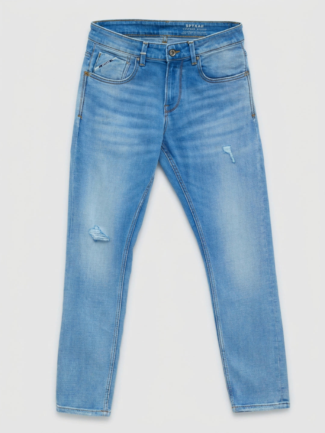 Men Kano Jeans Slim Fit Light Blue Mid Rise