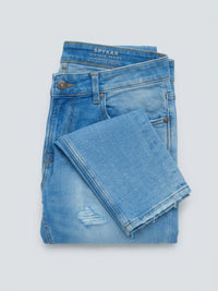 Men Kano Jeans Slim Fit Light Blue Mid Rise