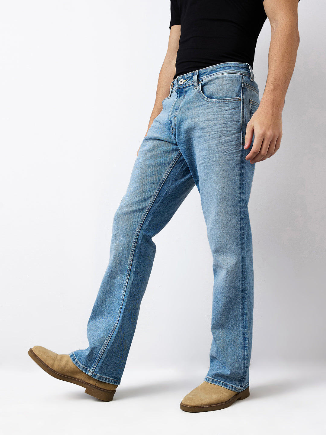 Spykar Regular Fit Mid Rise Cotton Jeans For Men
