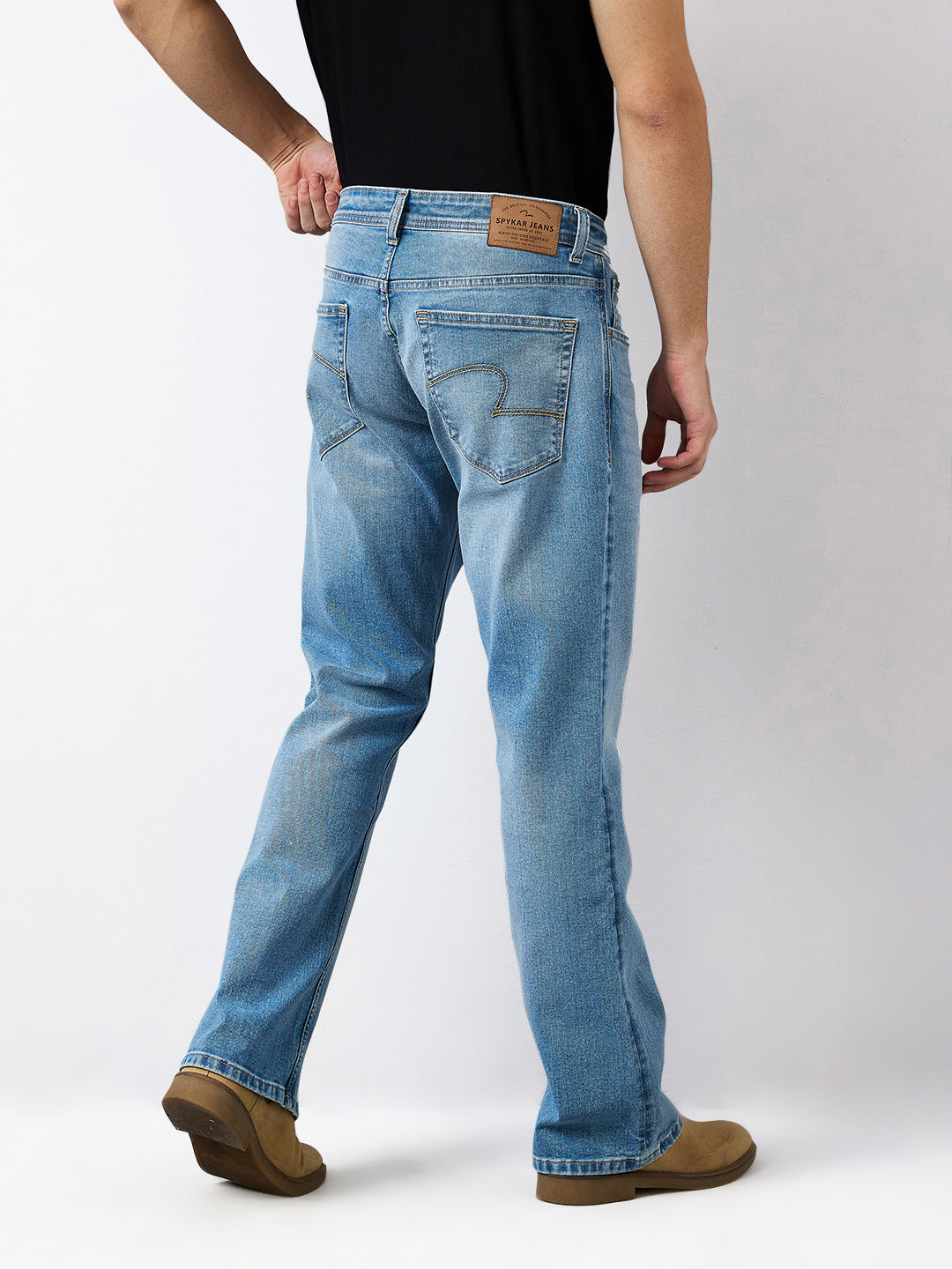 Spykar Regular Fit Mid Rise Cotton Jeans For Men