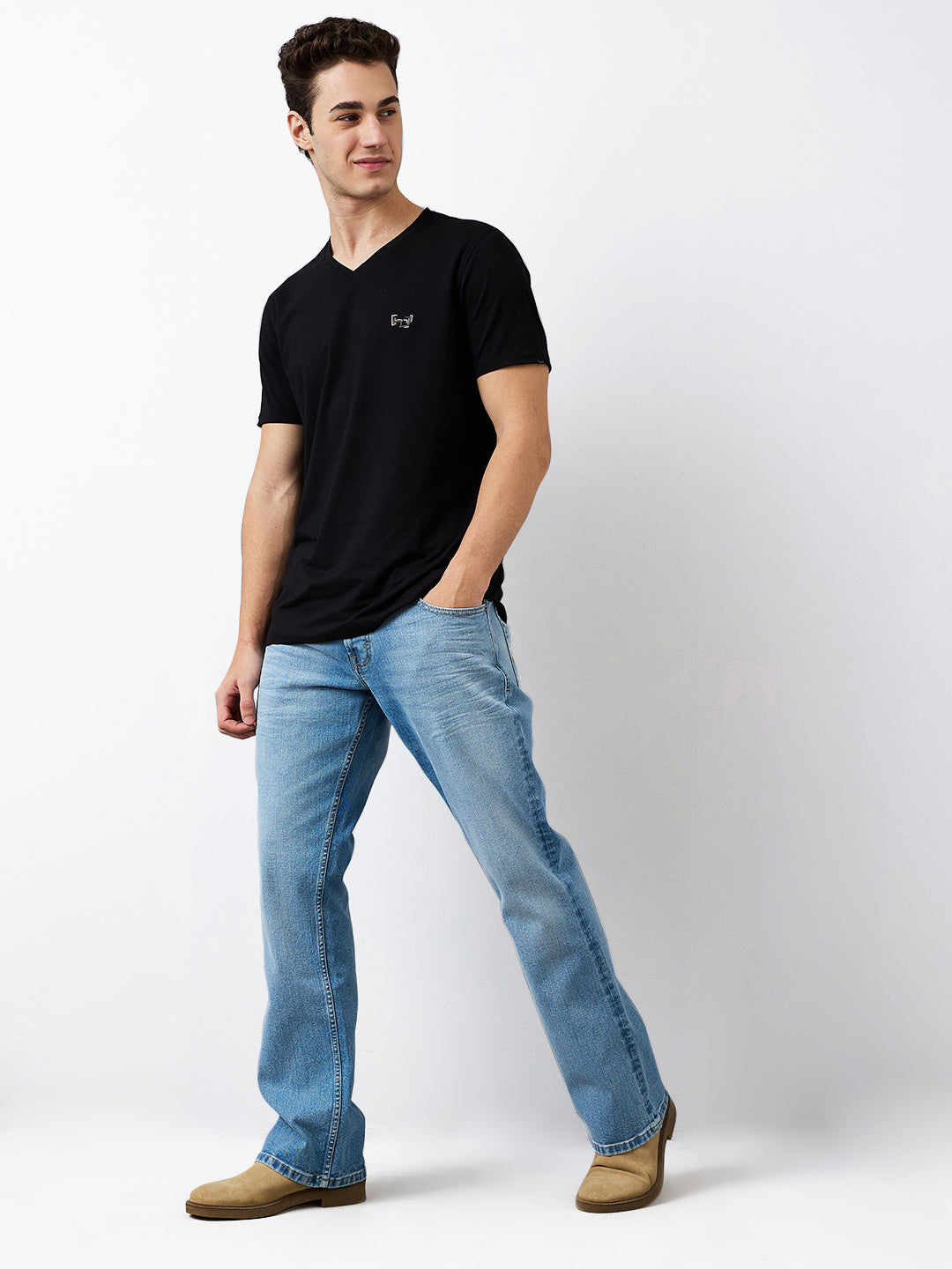 Spykar Regular Fit Mid Rise Cotton Jeans For Men