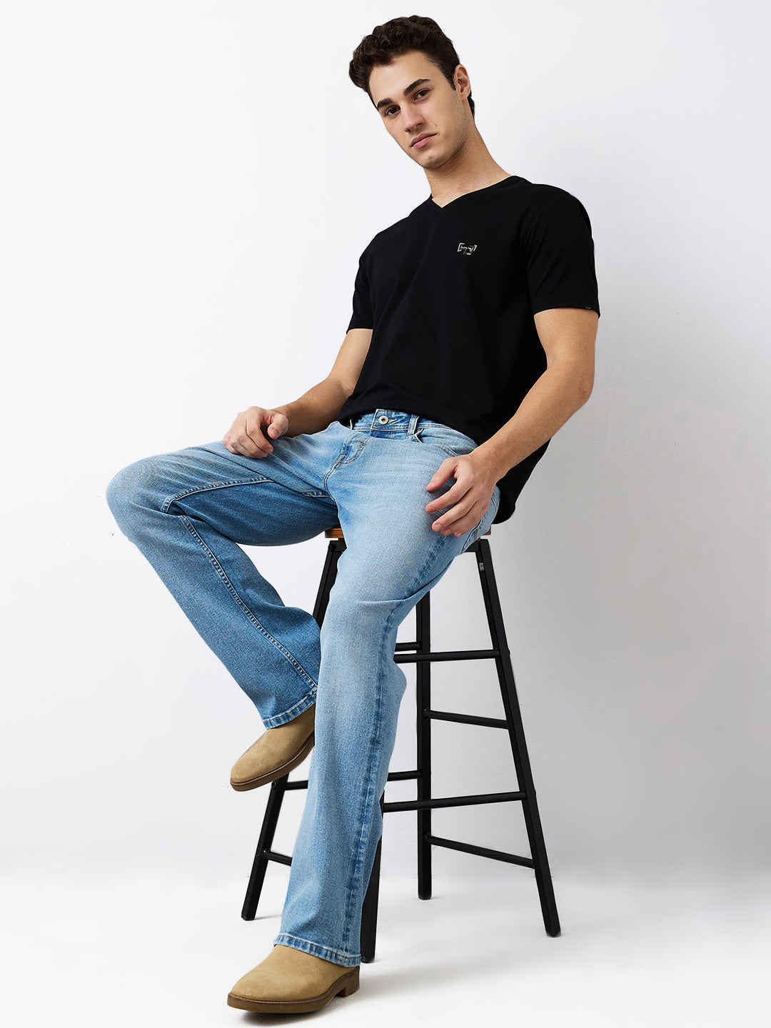 Spykar Regular Fit Mid Rise Cotton Jeans For Men