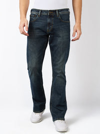 Men Jeans Regular Fit Brown Mid Rise