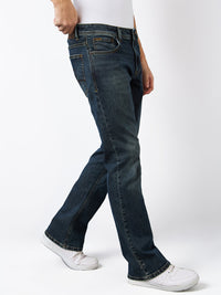 Men Jeans Regular Fit Brown Mid Rise