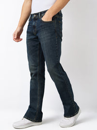 Men Jeans Regular Fit Brown Mid Rise