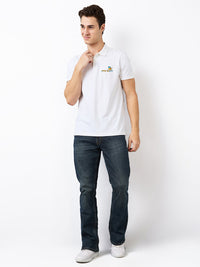 Men Jeans Regular Fit Brown Mid Rise