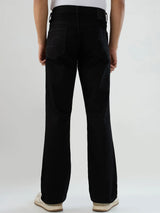 Men Jeans Boot Cut Fit Black Mid Rise