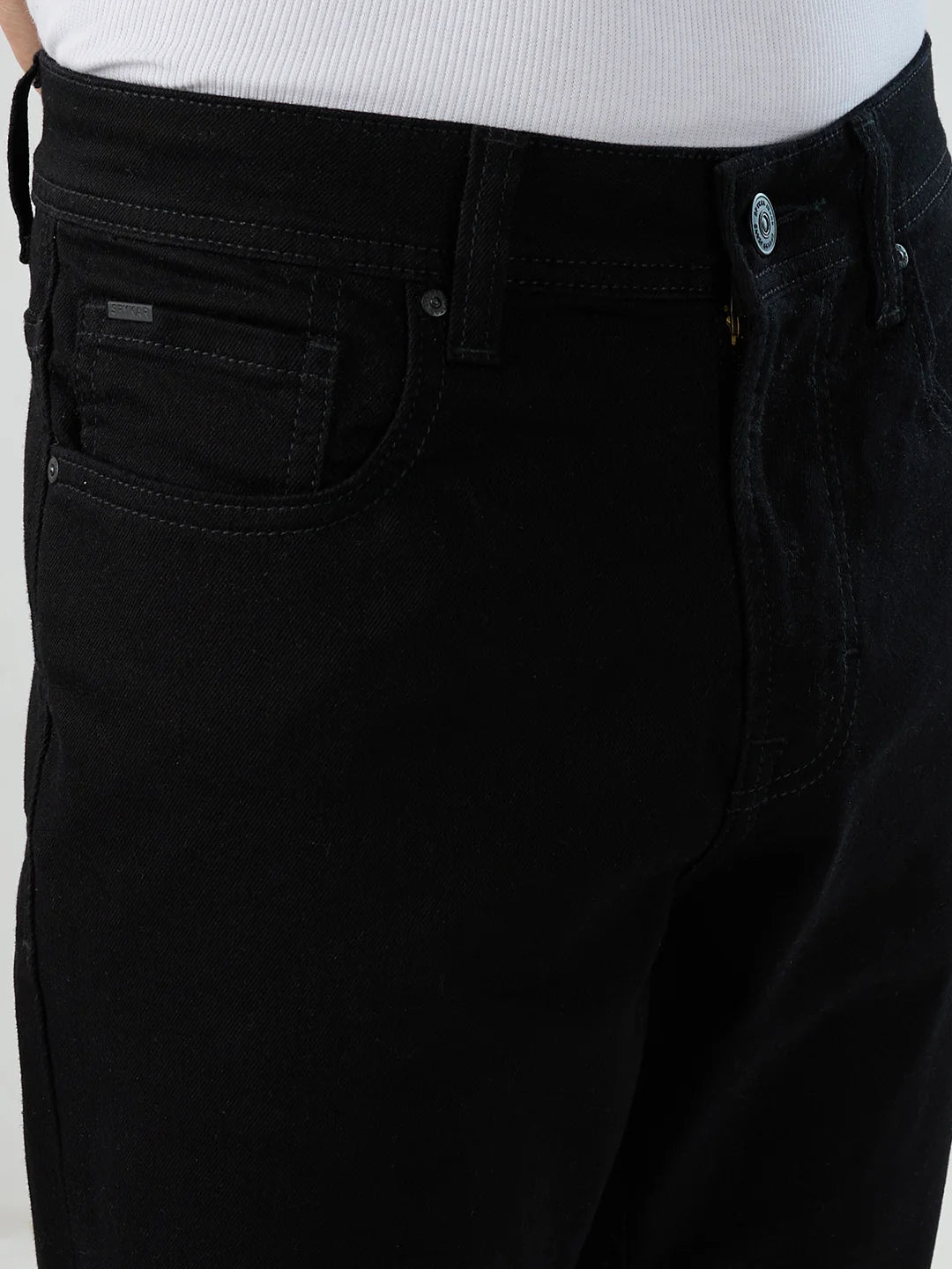 Men Jeans Boot Cut Fit Black Mid Rise