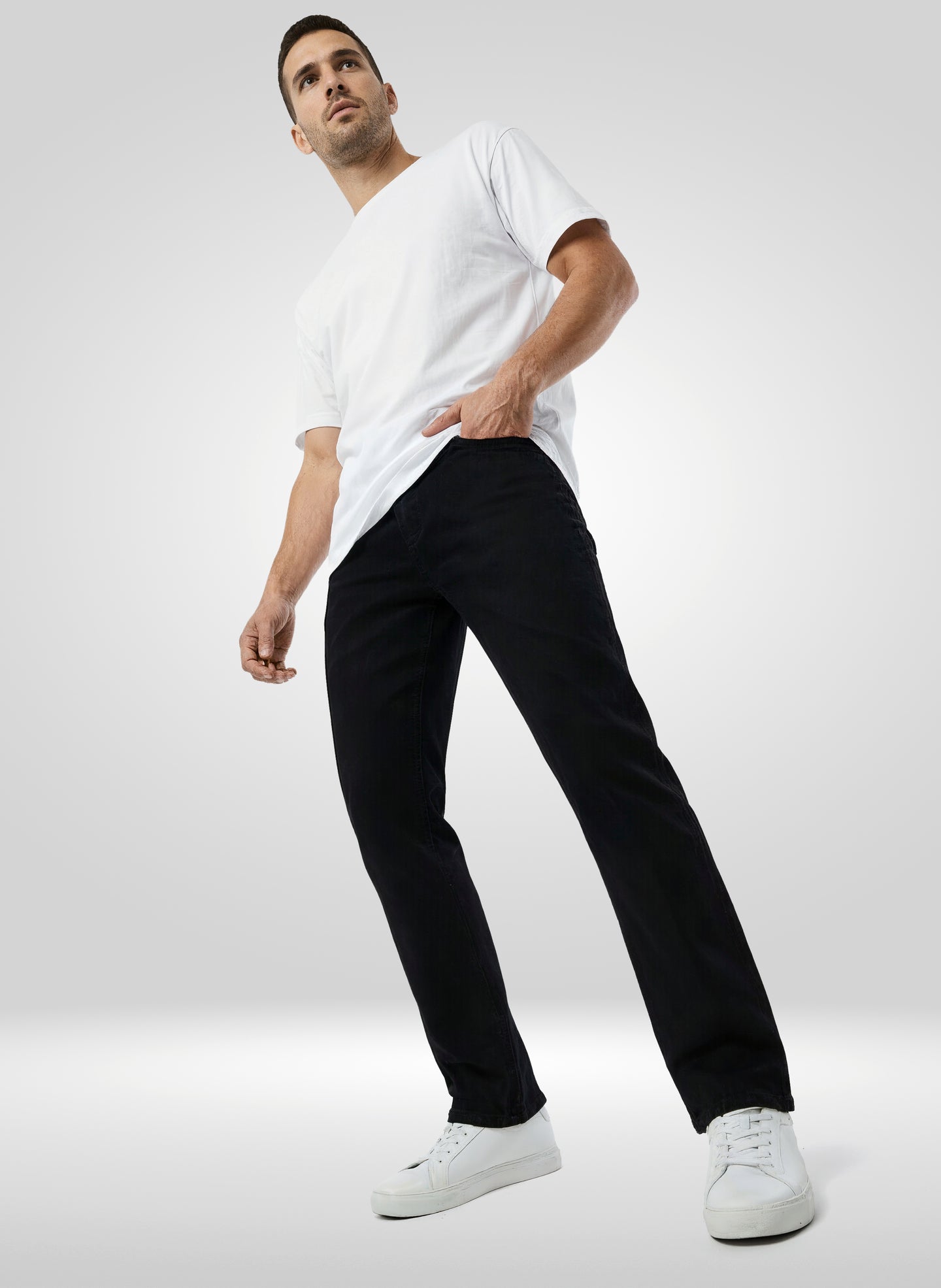 Men Jeans Boot Cut Fit Black Mid Rise