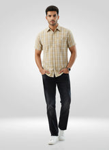 Men Jeans Boot Cut Fit Black Mid Rise