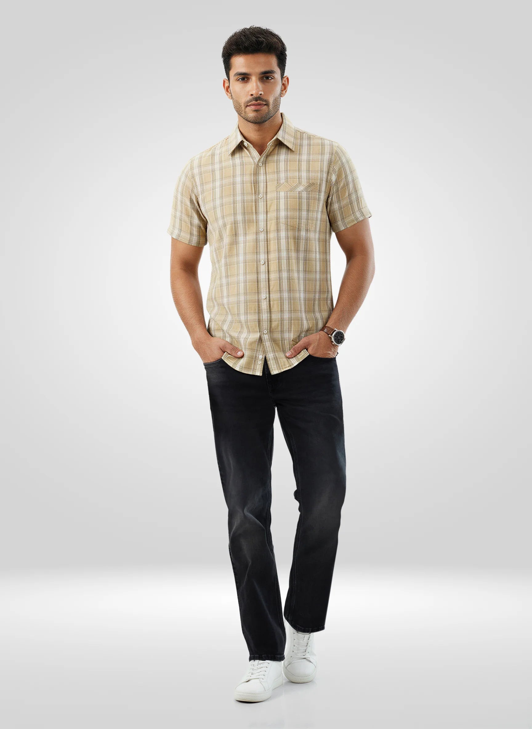 Men Jeans Boot Cut Fit Black Mid Rise