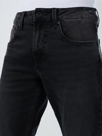Men Jeans Boot Cut Fit Black Mid Rise