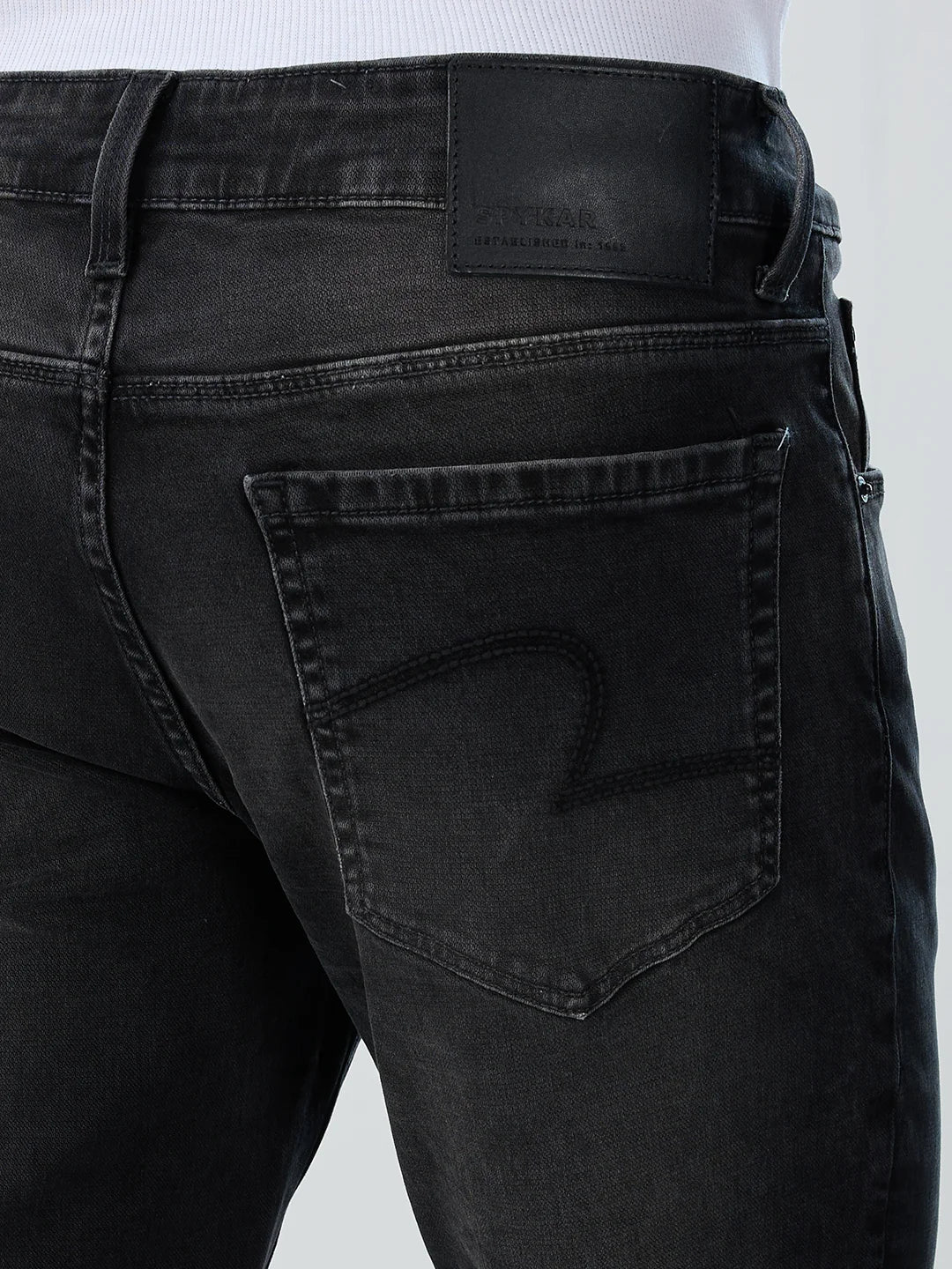 Men Jeans Boot Cut Fit Black Mid Rise