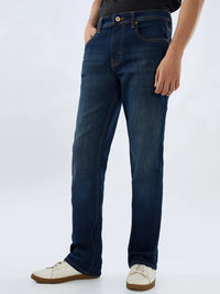 Men Rafter Jeans Boot Cut Fit Dark Blue Mid Rise