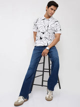 Men Rafter Jeans Boot Cut Fit Dark Blue Mid Rise
