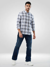 Men Jeans Boot Cut Fit Dark Blue Mid Rise