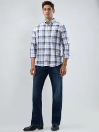 Men Jeans Boot Cut Fit Dark Blue Mid Rise