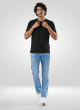 Men Jeans Boot Cut Fit Light Blue Mid Rise