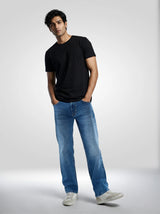 Men Rafter Jeans Boot Cut Fit Mid Blue Mid Rise