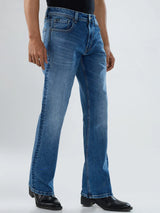 Men Rafter Jeans Boot Cut Fit Mid Blue Mid Rise
