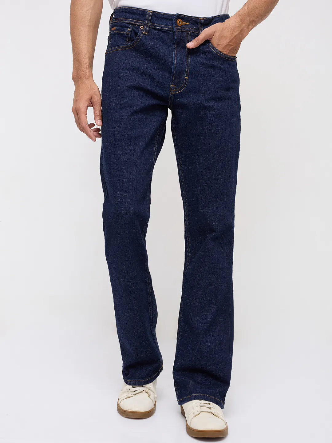 Men Rafter Jeans Boot Cut Fit Blue Mid Rise