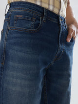 Men Jeans Boot Cut Fit Vintage Blue Mid Rise