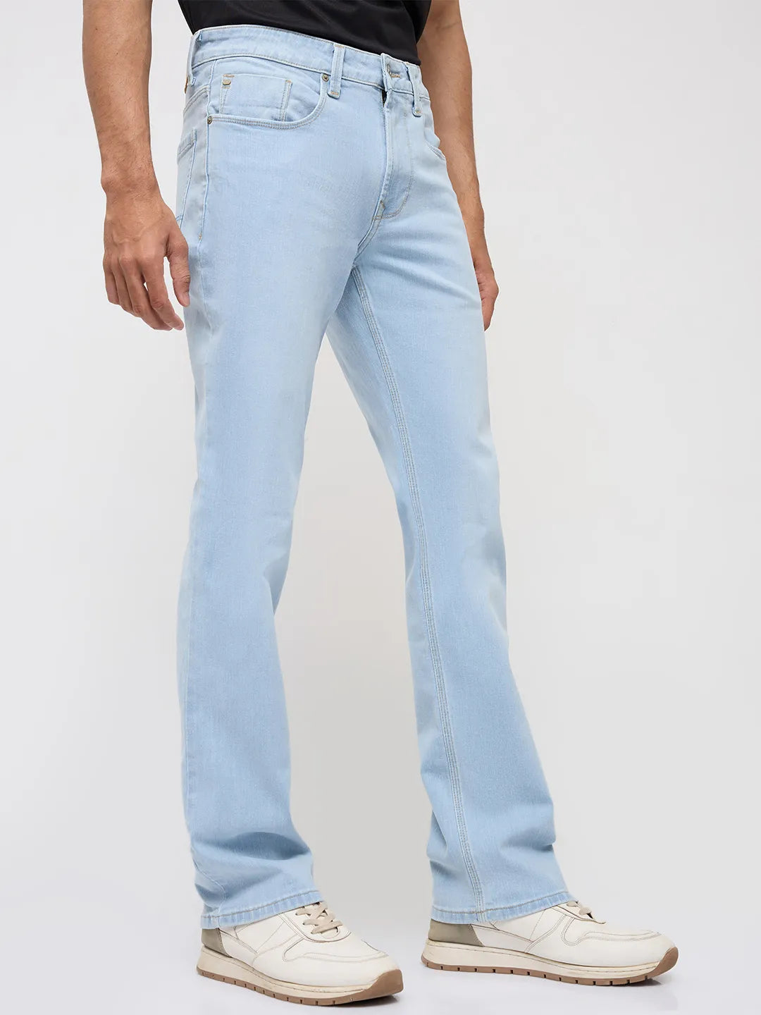 Men Rafter Jeans Boot Cut Fit Light Blue Mid Rise