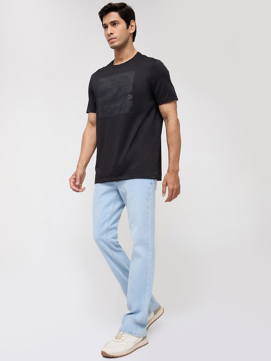 Men Rafter Jeans Boot Cut Fit Light Blue Mid Rise