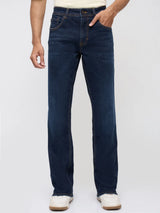 Men Rafter Jeans Boot Cut Fit Dark Blue Mid Rise