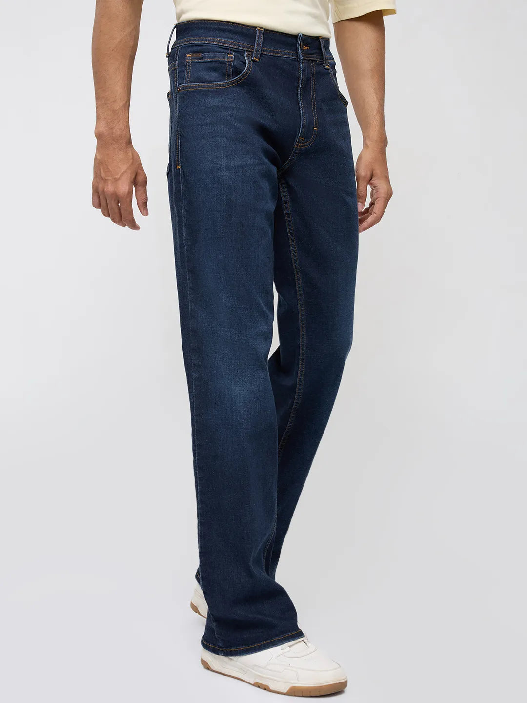 Men Rafter Jeans Boot Cut Fit Dark Blue Mid Rise