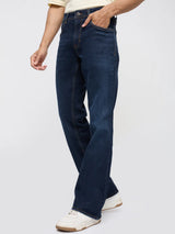 Men Rafter Jeans Boot Cut Fit Dark Blue Mid Rise