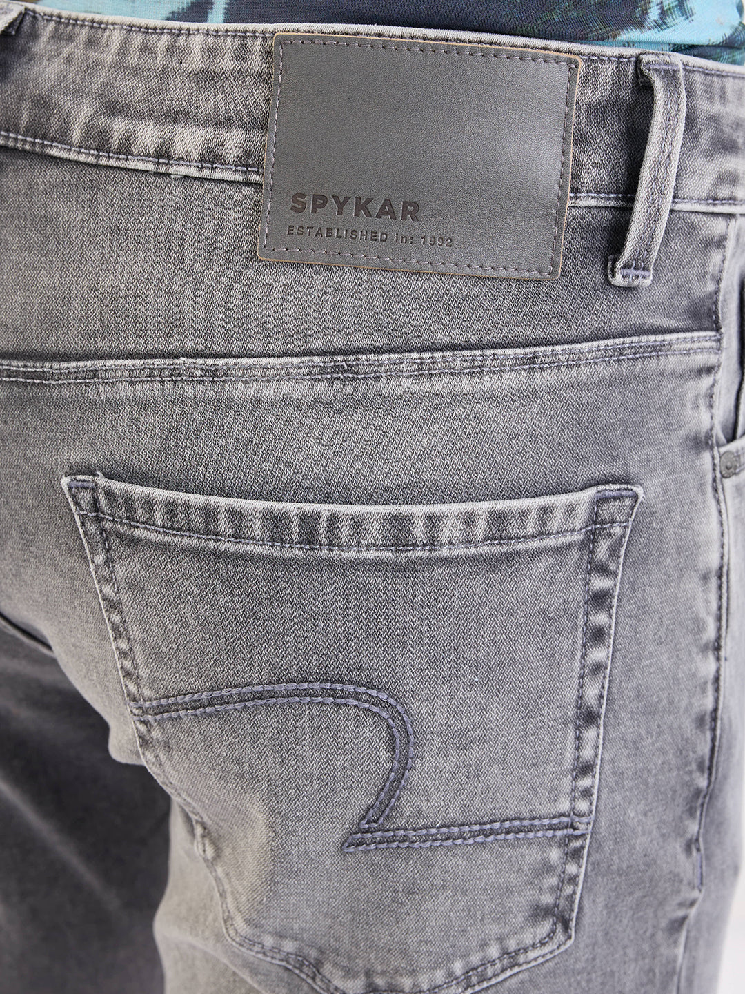 Spykar Grey Mid Rise Regular Fit Casual Jeans For Men